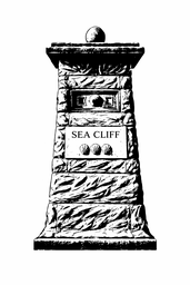 Sea Cliff Research stone monument logo